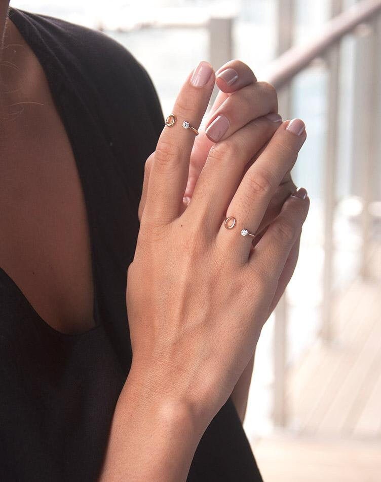 Engagement Ring gold Ring Gap Ring Propose Ring one Etsy