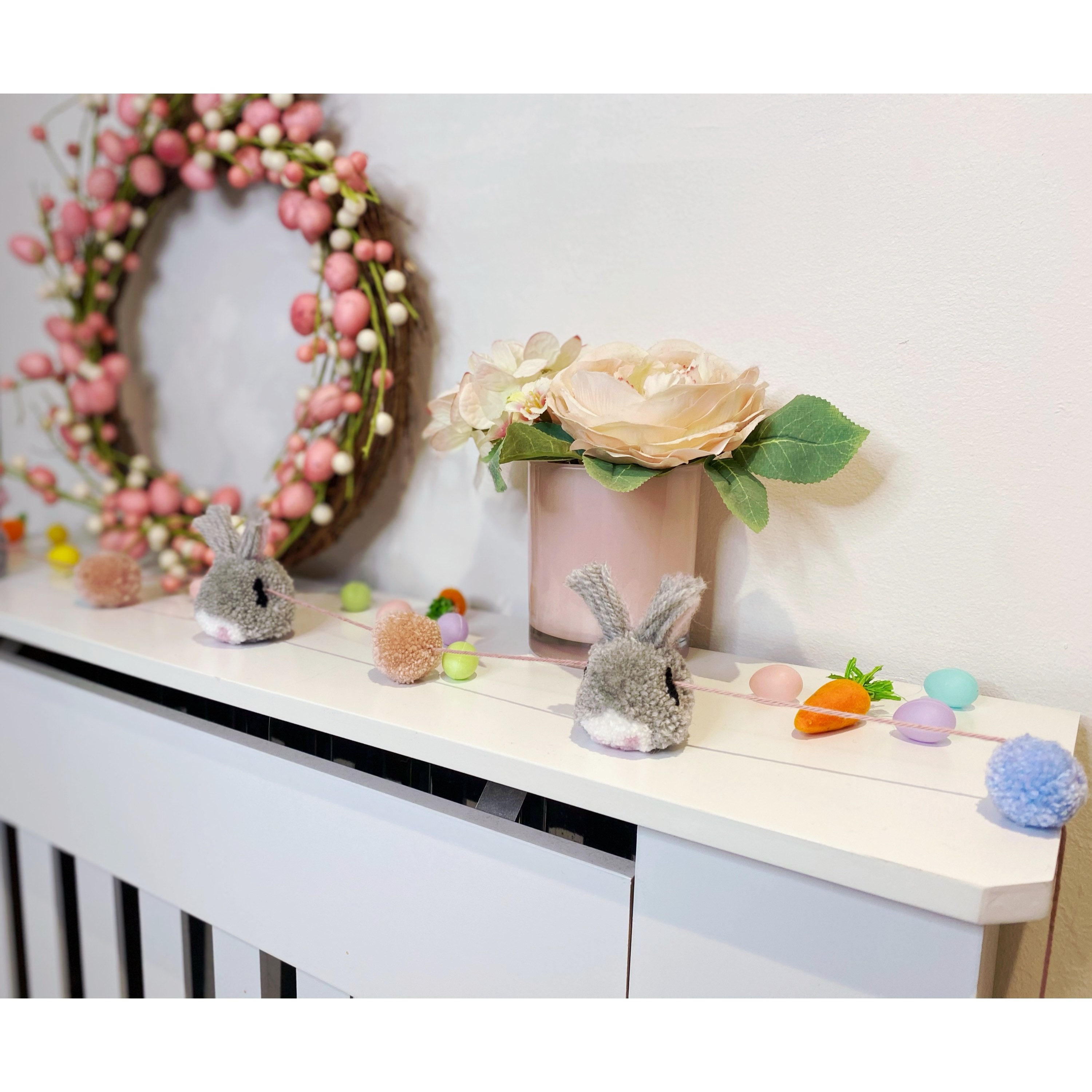 Bunny Pom Garland - Collection Printemps, Décor de Pâques, La Maison, Pépinière, Lapin, Lapin