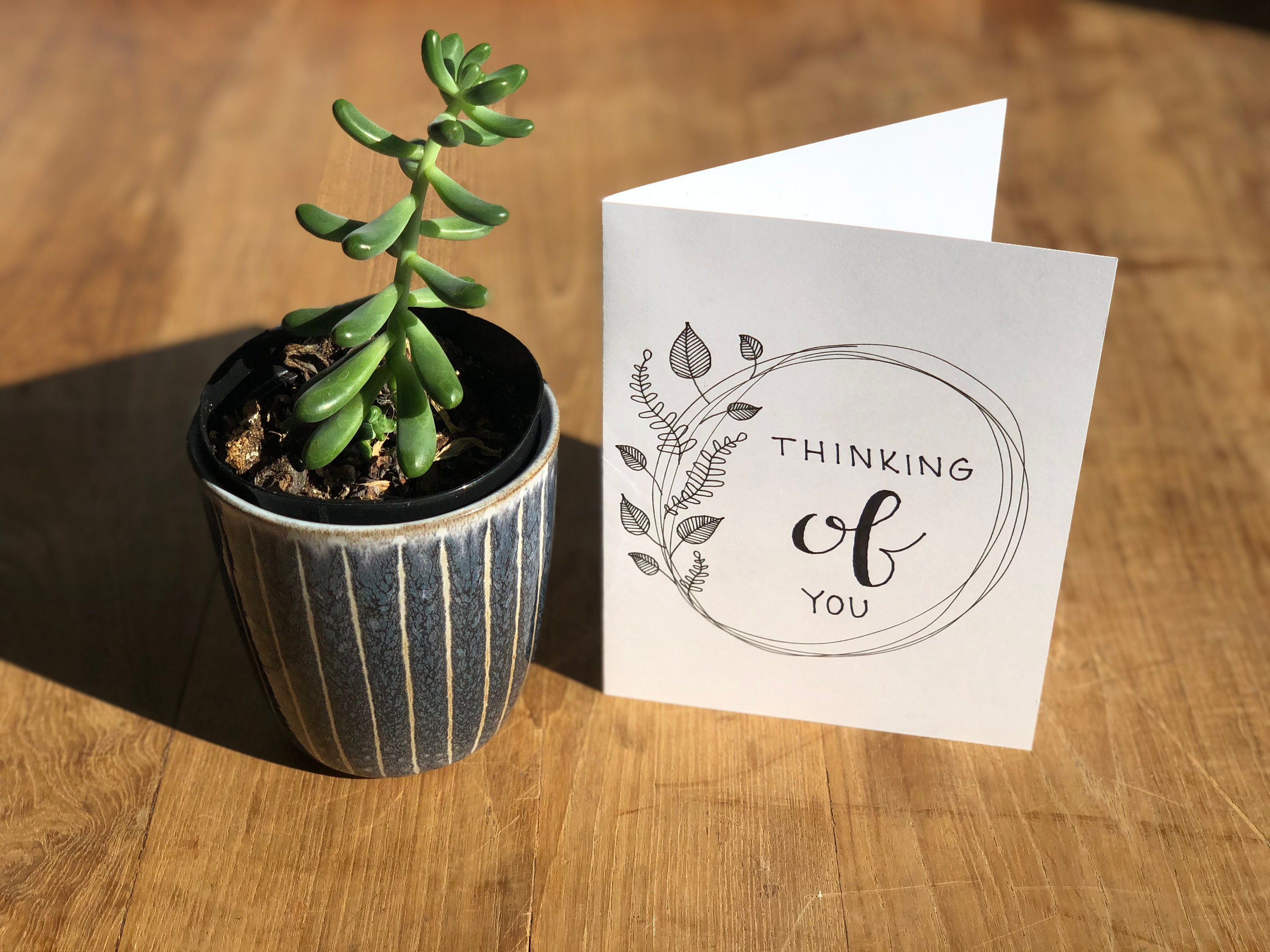 Thinking of You Greeting Card | Hand Drawn With Personalized Envelope ...
