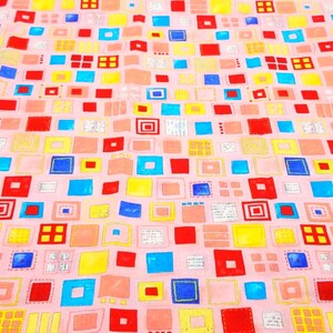 Pink Cotton Fabric, Multicolor Plaid Fabric, Multicolor Cotton Fabric, Pink Fabric, Cotton Fabric, 100% Cotton, 1 YARD