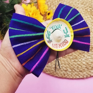 Mexican Hair Bow, Serape Hair Bow, Purple Hair Bow, 5 de Mayo Hair Bow, Mexican Fiesta Bow, Mexican Sombrero Bows, Toddler Hair Bows, Gift