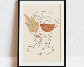 Afrocentric Abstract Art Print | Gift for Her | Unique Illustrated Art | Afrocentric | Unique Art | Afro Black Woman | Ethnic