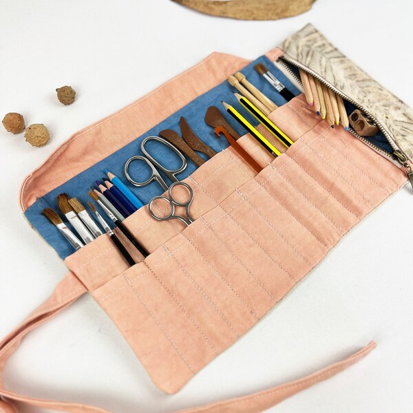 Canvas Pencil Roll Etsy