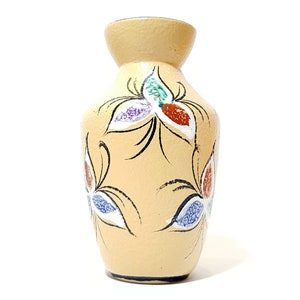 Vintage BAY Keramik 607 – 25 Ceramic Vase, West German Pottery WGP Vase Rare Floral Decor Flowers 1950s, MCM Mid Century Modern Pottery Vase