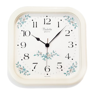 Vintage VEDETTE FRANCE Unique Wall Clock, 1970s White Plastic Postmodern Clock Pop Art Retro MCM Kitchen Clock Floral Mid Century Modern