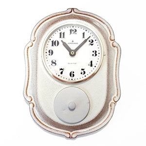 Junghans Clock Germany Vintage Clock Wall, Gray Ceramic Kitchen Wall Clock, Retro Quartz Mid Century Modern 1970s MCM Pottery Postomdern VTG