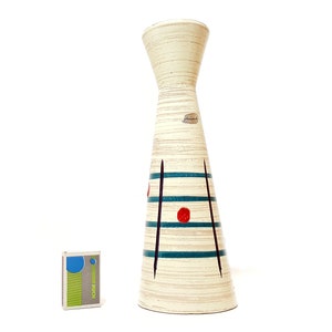 Vintage SCHEURICH Keramik 520 – 28 Ceramic Vase, West German Pottery WGP Vase Rare Abstract Decor 1960s, MCM Mid Century Modern Pottery Vase