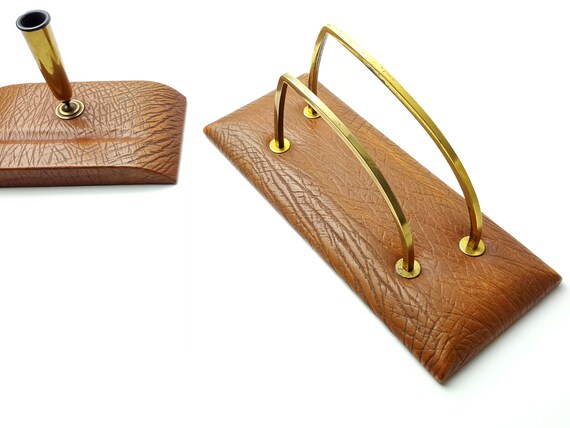 PORTE COURRIER VINTAGE Porte Lettre En cuir/Accessoire De Bureau- Trieur EUR 15,00 - FR