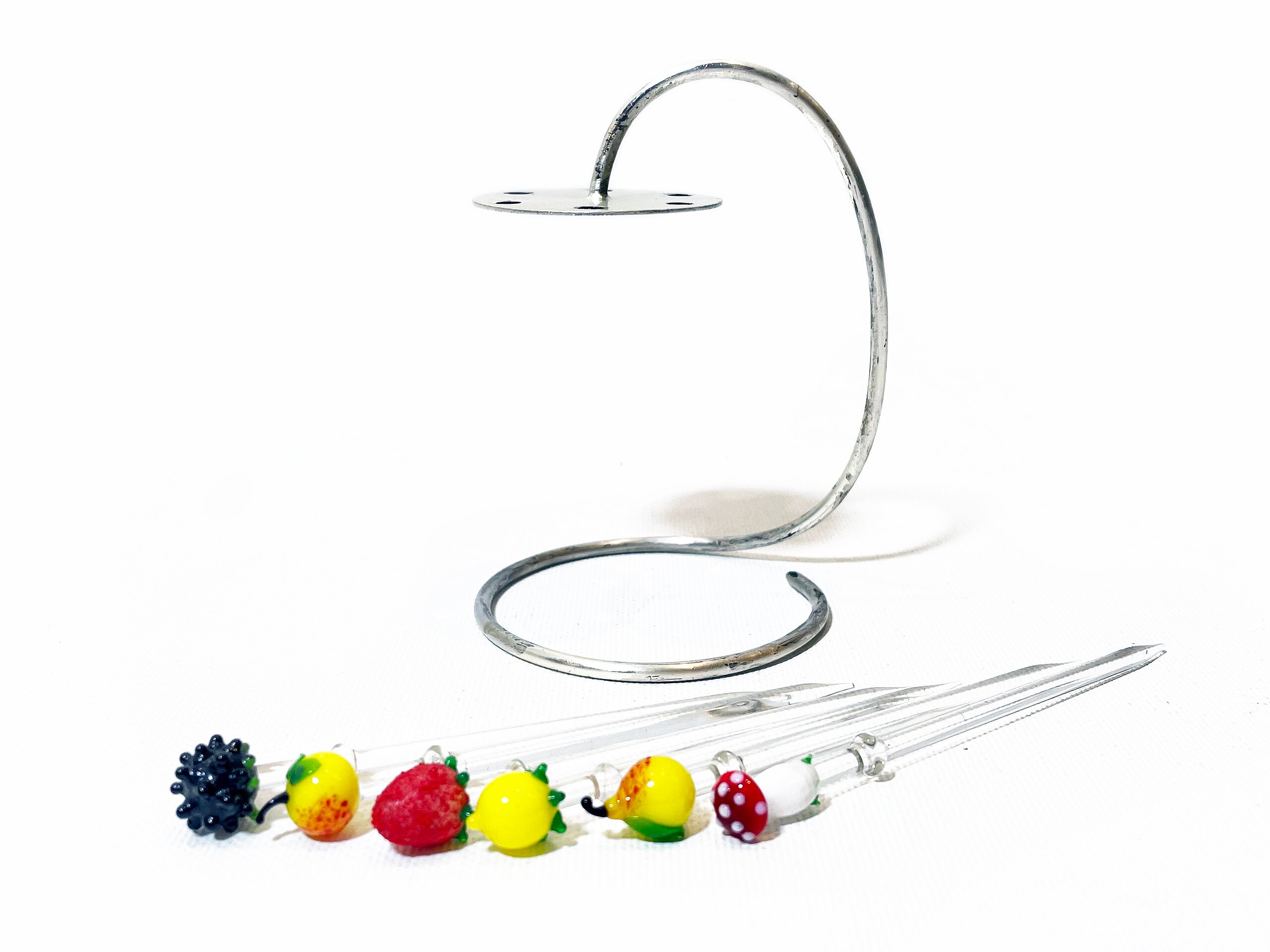 Rare Vintage WMF Glass Fruits Cocktail Picks With Silver Etsy