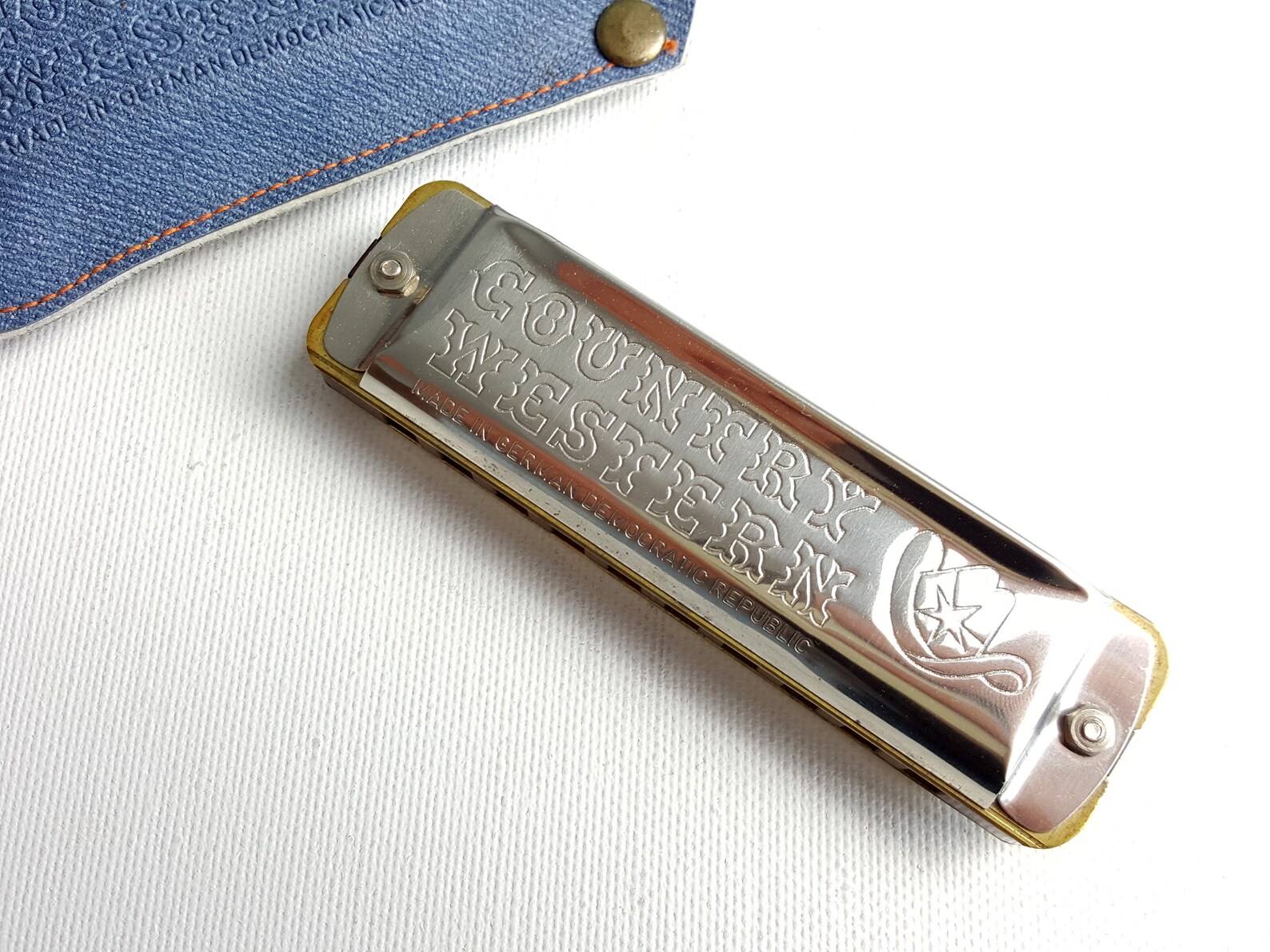 Rare Vintage COUNTRY WESTERN HARMONICA Original Case / Made Etsy