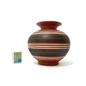 Vintage EIWA KERAMIK Klinker Ceramic Vase, West Germany Pottery WGP Vase, Mid Century Modern Terracotta Studio Pottery Vase 1960s Bauhaus