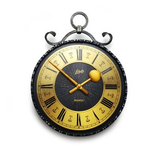 Mid Century SCHATZ Wall Clock / Vintage German Clock / Brutalist Style Design 1960s 60s / MCM Office Decor Rustic Classical