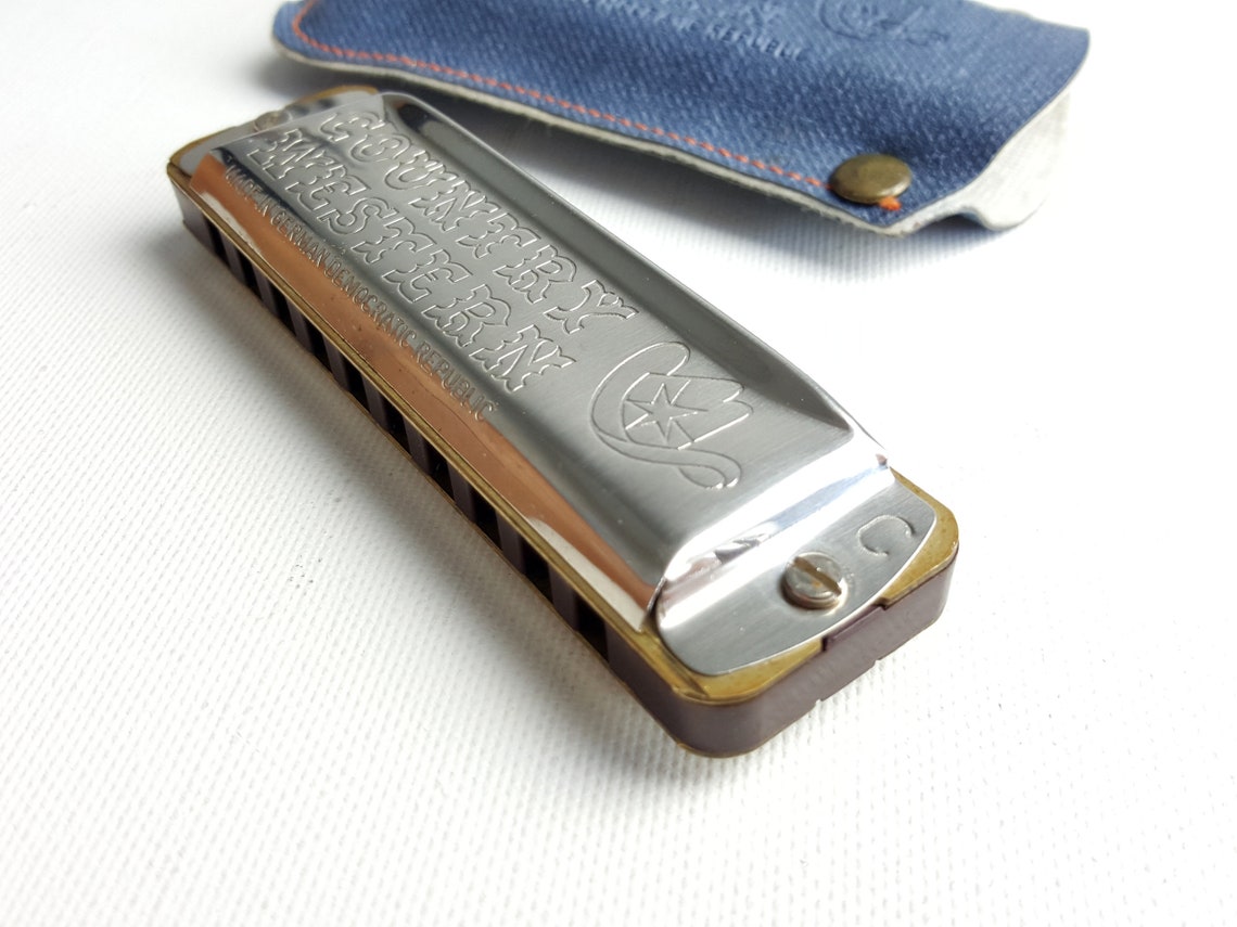 Rare Vintage COUNTRY WESTERN HARMONICA Original Case / Made Etsy