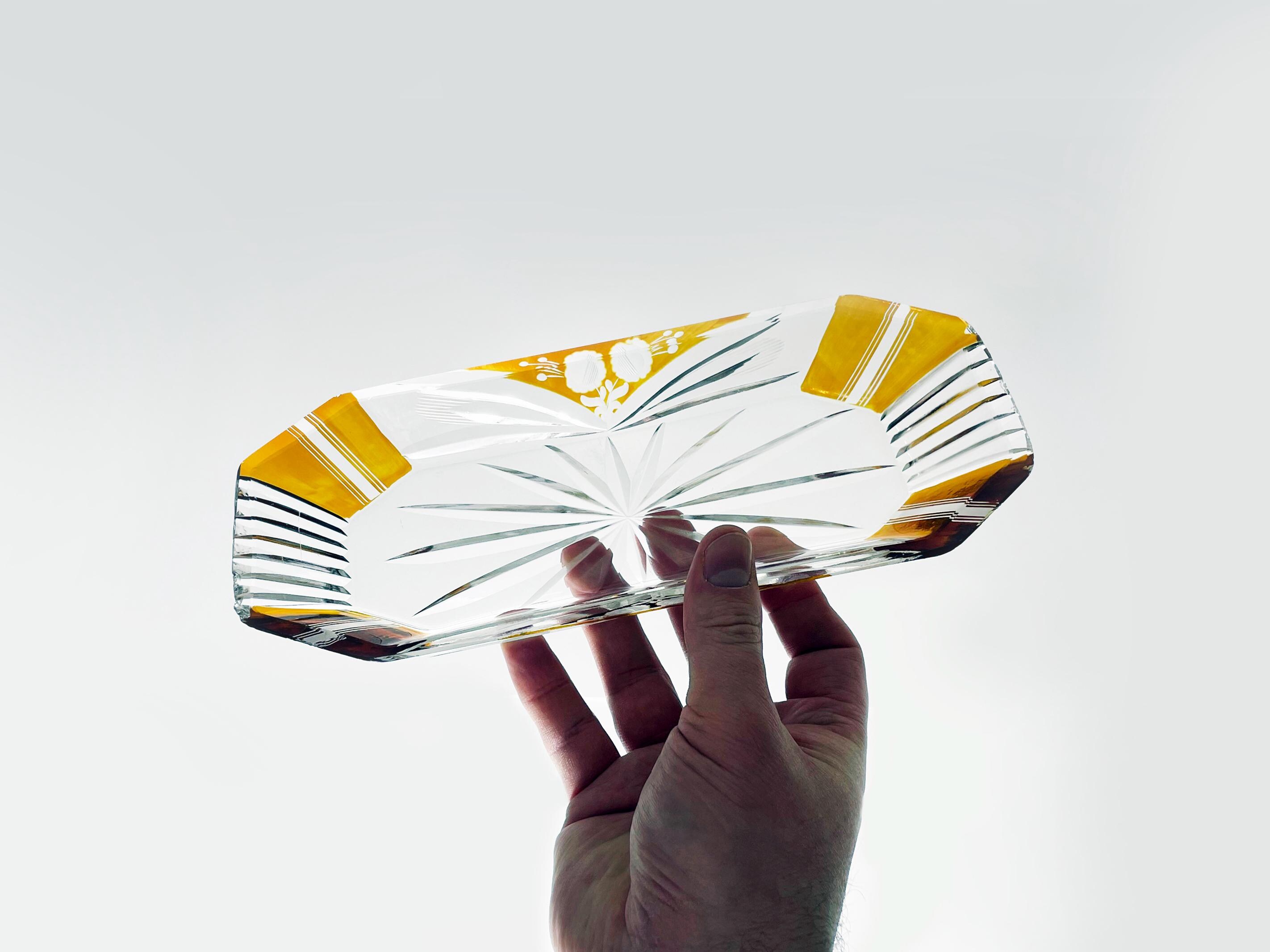 Bohemia glass tray - Etsy 日本