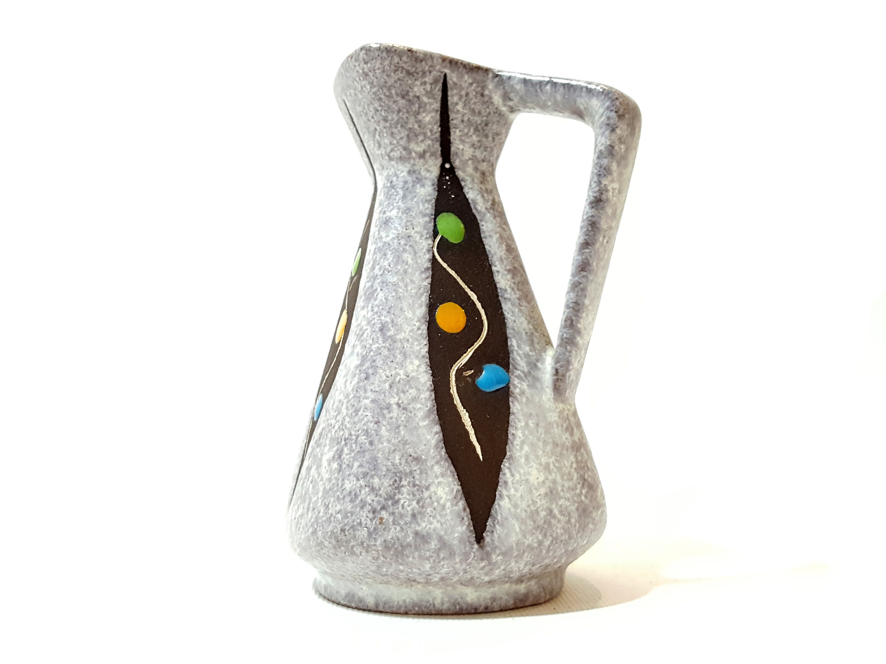 Small Vintage BAY Keramik 242 – 10 Ceramic Vase, Mid Century Modern West German Pottery WGP Vase Rare Picasso Decor 1960s Art Pottery Vase