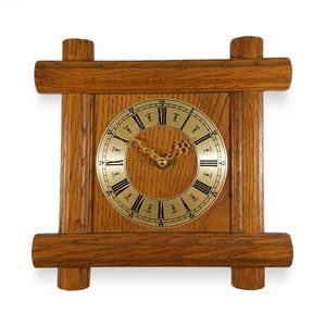 Vintage Wooden WALL CLOCK / Mid CENTURY Modern / Junghans Eurochron Germany Wood / Home Office Decor Design 60s 70s Kitchen Clock