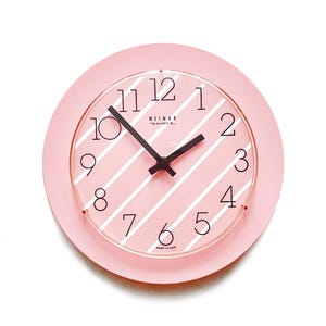 Postmodern WEIMAR GERMANY Vintage Wall Clock Unique, Pink Wall Art 80s Pop Art Decor, Minimalist Mid Century Wall Clock Housewarming Gift