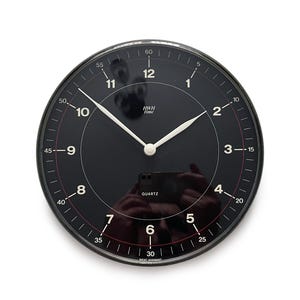 Vintage HWH WEST GERMANY Space Age Clock Postmodern 1970s Plastic Wall Clock Pop Art Black Kitchen Clock Minimalist Decor Mid Century Modern
