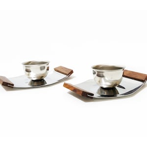 Vintage Candle Holders Set MCM Mid Century Modern, 1970s Minimalist Art Design Candlesticks Pair, Aluminium Metal Taper Candle Holder Gift