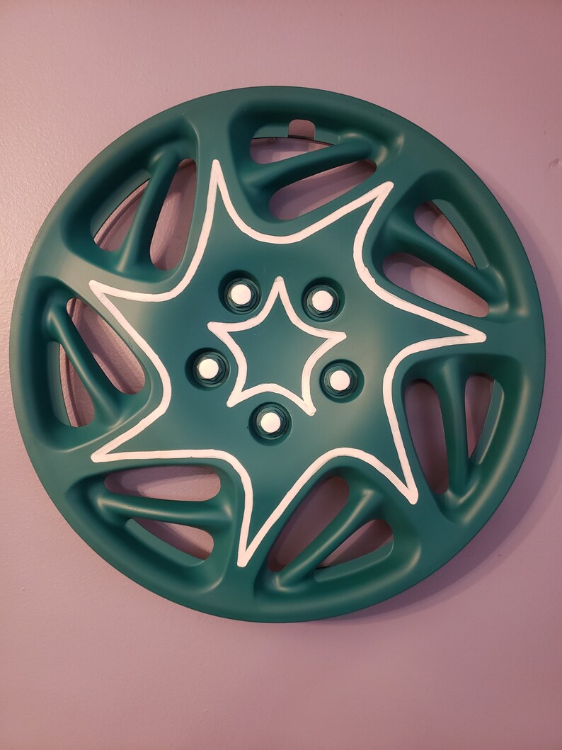 Whimsical Green Starburst Hubcap Etsy