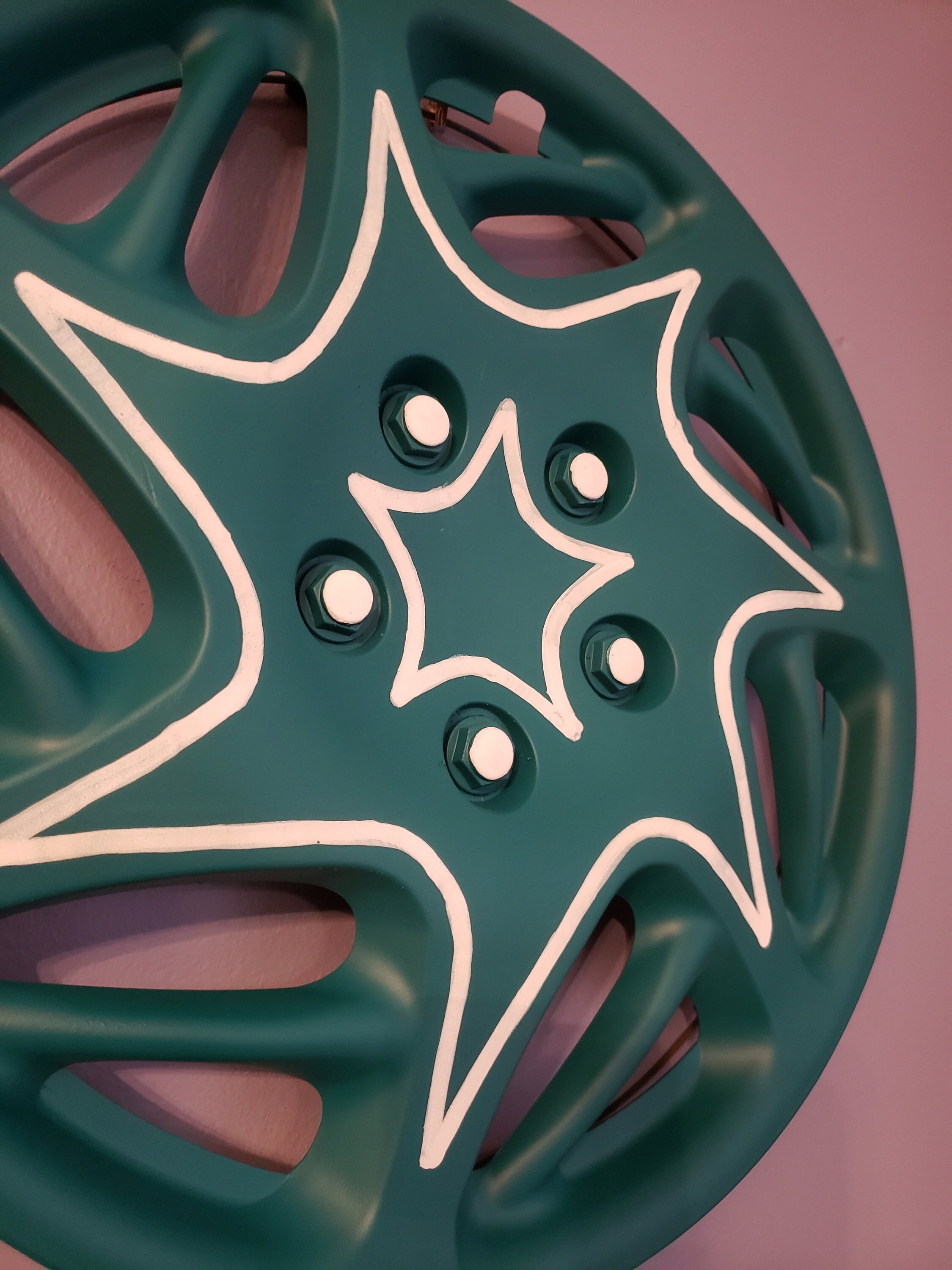 Whimsical Green Starburst Hubcap Etsy