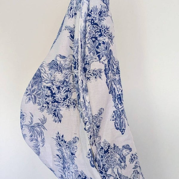 Banana e banana XXL in toile de Jouy blu