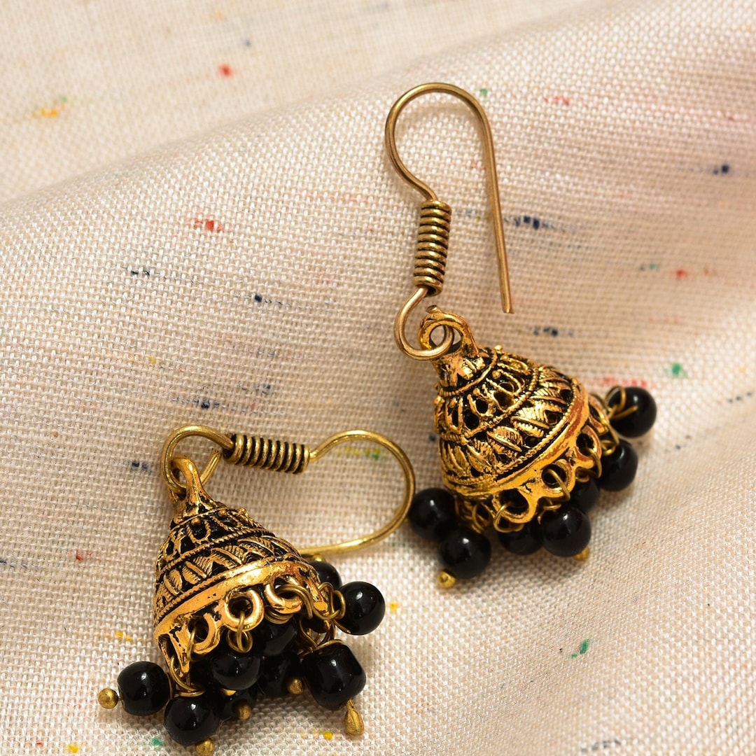 Golden colour jhumka deals