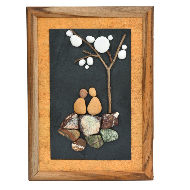 Framed Rock Art With Framed Pebble Art. Rock Art. Wall Art. Etsy