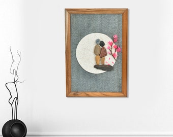 Valentinstag Geschenk für Ihn & sie, Jahrestag Geschenk Karte, Geschenk für Freund und Freundin, Kiesel Kunst Bilder Geschenk für einige, die Sie lieben
