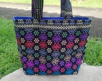 Tote bag with magnetic closure ,hand bag, Fabric gift bag, Gift bag, Wedding gift bag, Small tote bag, women handbag, Purple tote bag
