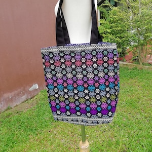 Reversible tote bag,Tote bag for women,Fabric Tote bags, Shoulder Tote bag, Shopping bags with inside pocket image 1