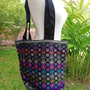 Reversible tote bag,Tote bag for women,Fabric Tote bags, Shoulder Tote bag, Shopping bags with inside pocket image 4