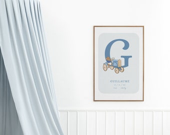 Baby room birth poster child - Customizable gift - A3 / A4 / A5