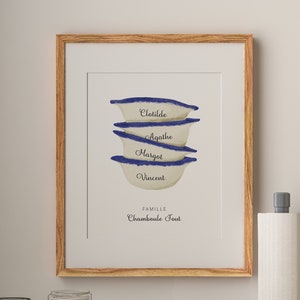 Breton bowls family poster poster Customizable first name gift A2 / A3 / A4 / A5 frame not included image 1