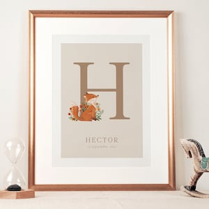 Póster Primer animales - bebé regalo -