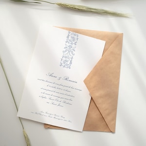 Faire-part mariage enluminures médiévales A5 - couleurs personnalisable - avec ou sans carton d’invitation