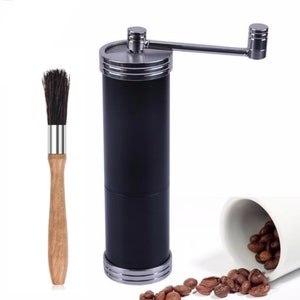 Kaffeemühle aus Gusseisen Handkaffeemühle Schwarz Handgemachte Mühle Stufenlose Mahlgradeinstellung Geschenkidee Bild 5