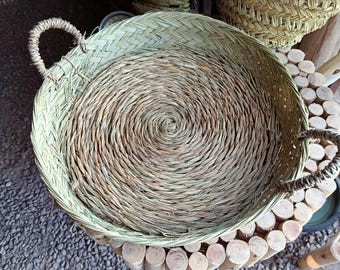 2 Primitive Reed Stool – Wabi-Sabi Cane Plant Stand – Moroccan Decor