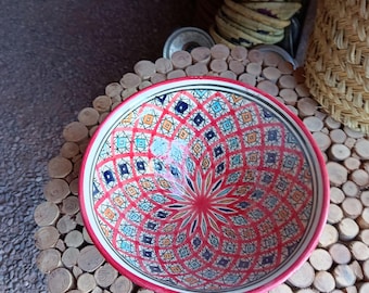 Handmade Moroccan Ceramic 2 Bowl – Authentic Ouarzazate Pottery, Berber Design, Boho Decor