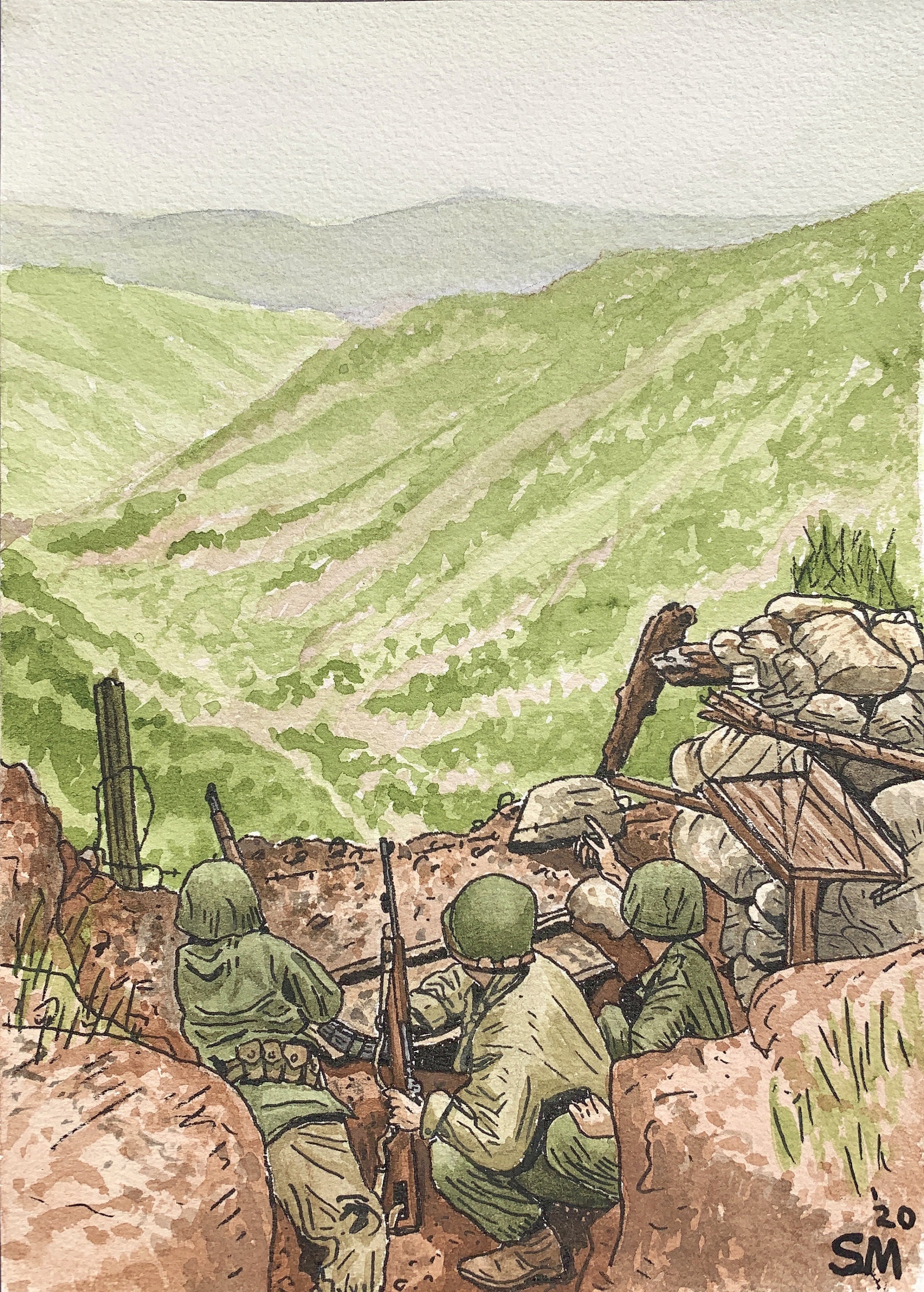 Korean War Illustration Watercolor US Army Korean War Etsy