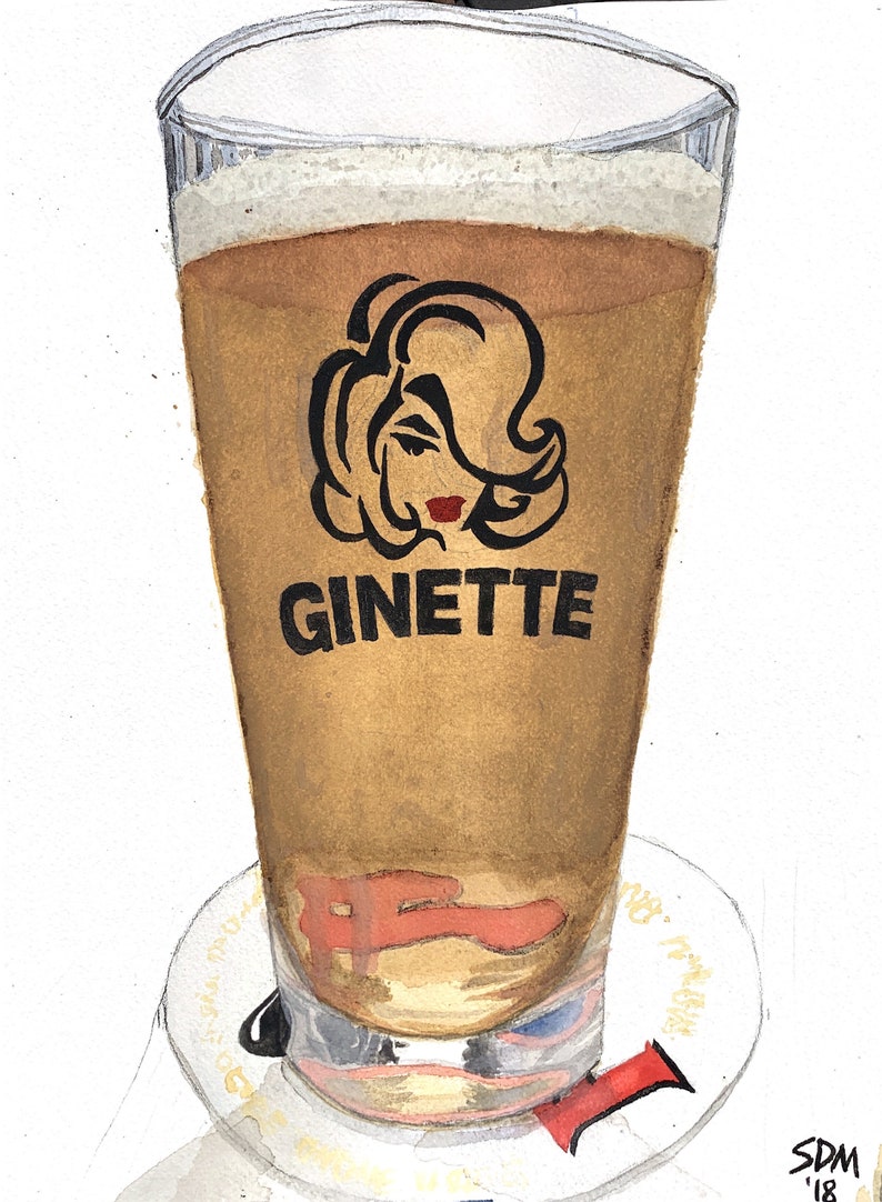 Belgian Beer Belgium Ginette Beer Watercolor Painting