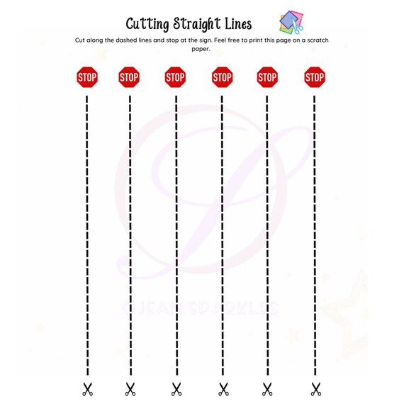 Cutting straight lines for fine motor skills, scissors cutting ...