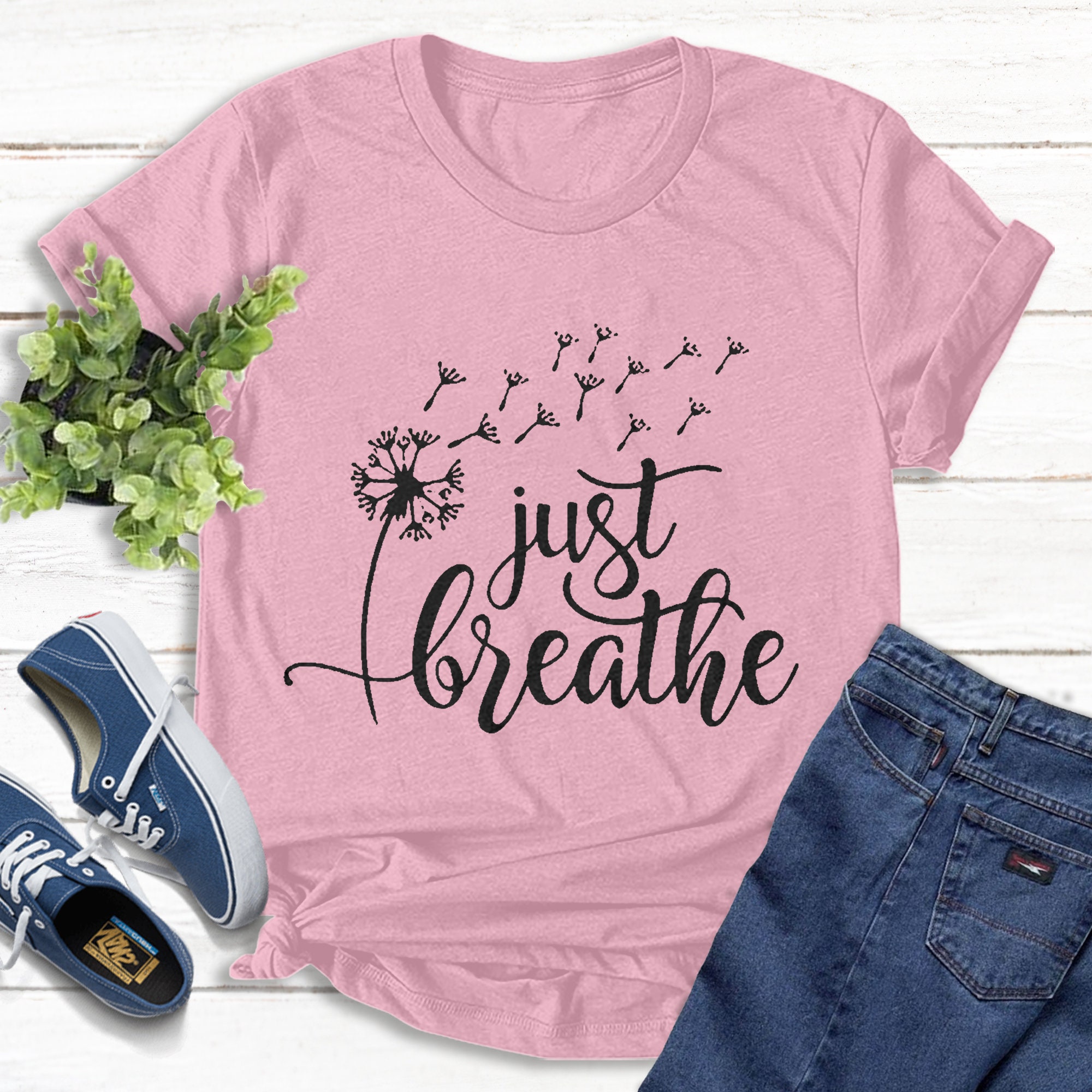 Just Breath Shirt Shirt With Sayings Yoga Shirt Meditation | Etsy