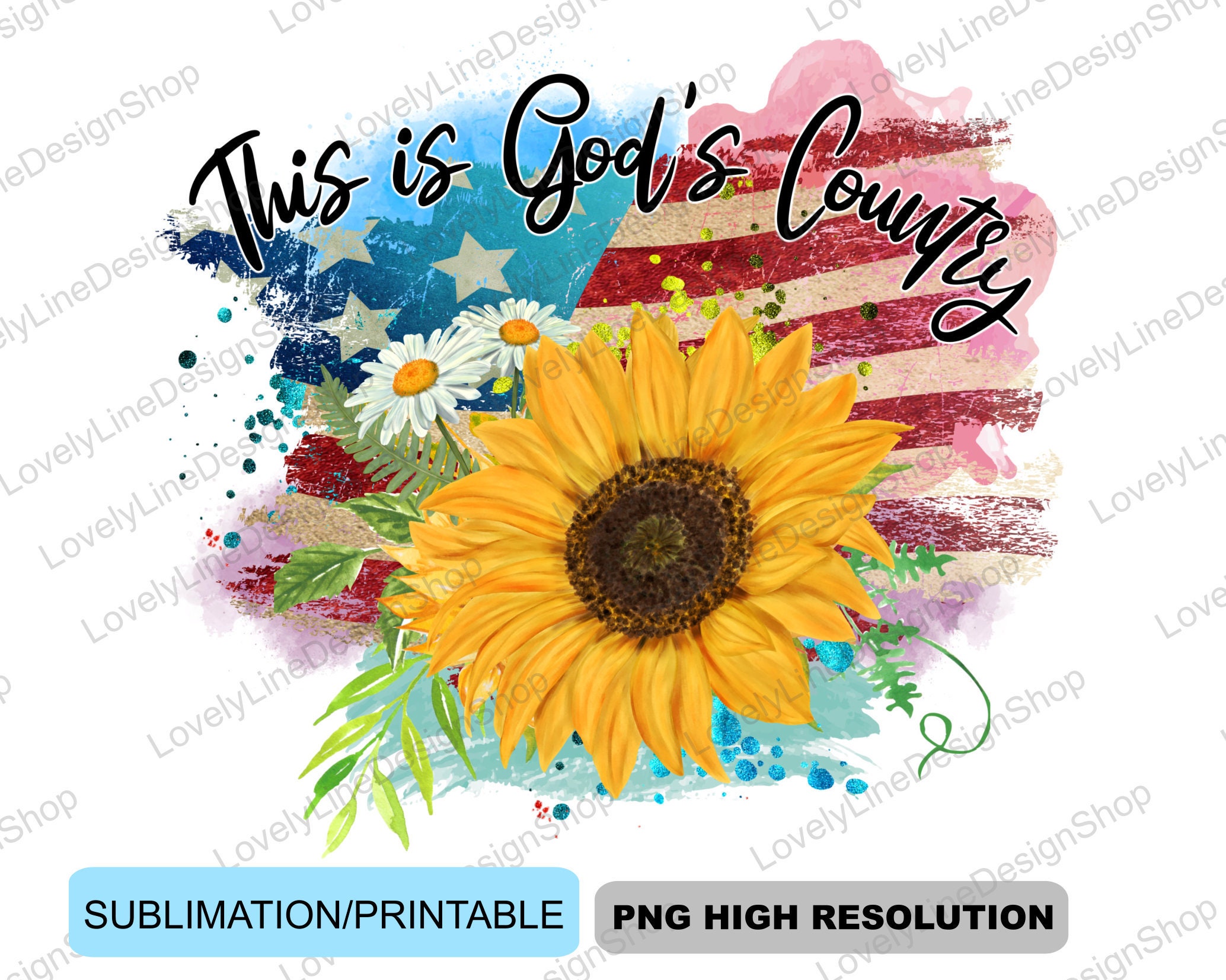This is God's Country Png Sublimation Design American - Etsy