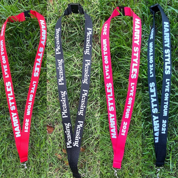 Harry Styles Love on Tour, Pleasing LOT 2021 2022 VIP Inspired Lanyard, Red,Black, Hot Pink ID Badge Holder Watermelon/Cherry Pit Lanyards