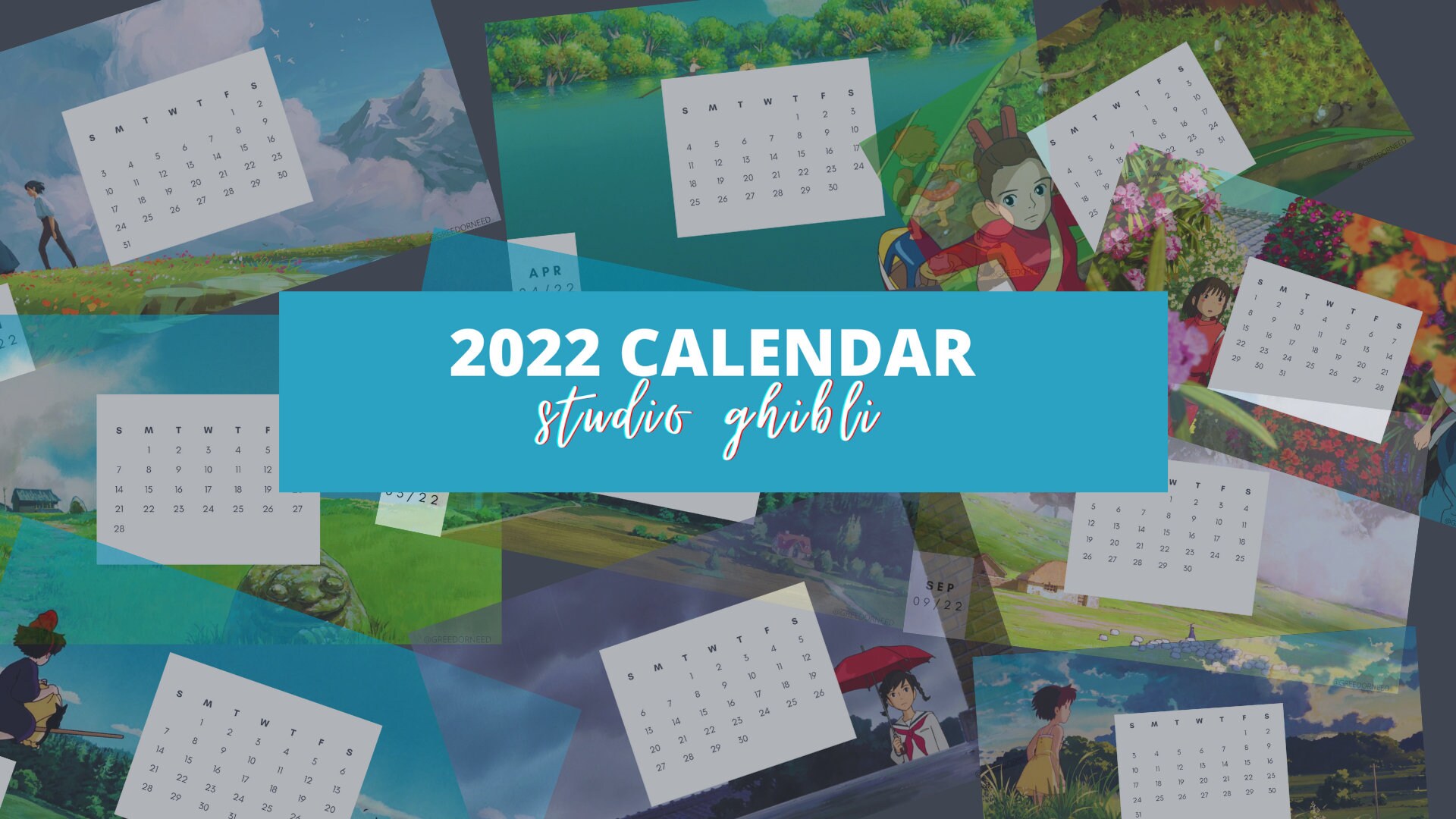 2022 Studio Ghibli Calendar Full Page | Etsy