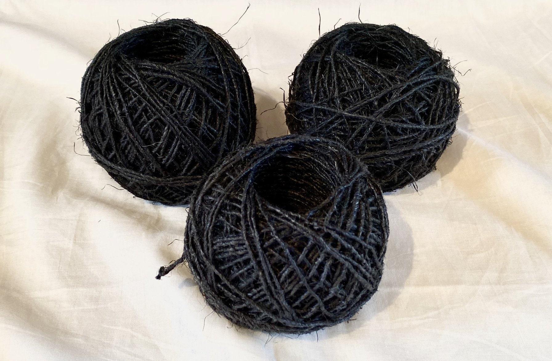 Waxed Hemp Twine / Yarn Black 2ply 50 metres Etsy