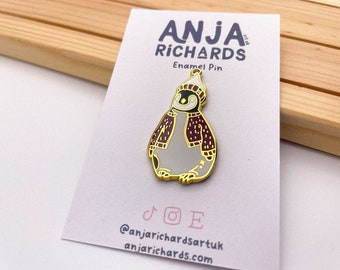 Penguin Enamel Pin - Christmas Pin - Cute Pin - By Anjarichardsartuk