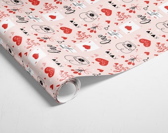 Valentine’s Day Wrapping Paper - Love Design - Anniversary - Pattern Valentine’s