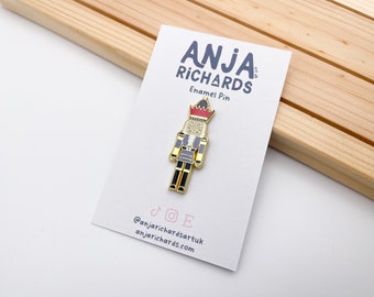 Nutcracker Enamel Pin - Christmas Pin - Cute Pin - By Anjarichardsartuk